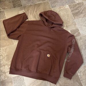 Carhartt Men's Brown Hoodie 2XL Men's heavy weight with Logo like new